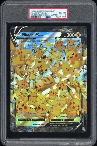 2021 POKEMON SWSH PROMO CELEBRATIONS COLLECTION-TAG JUMBO PIKACHU V-UNION PSA 8