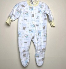 Vtg Gerber Blanket Sleeper Footed Fleece Size 12 Months Bear Twinkle Little Star