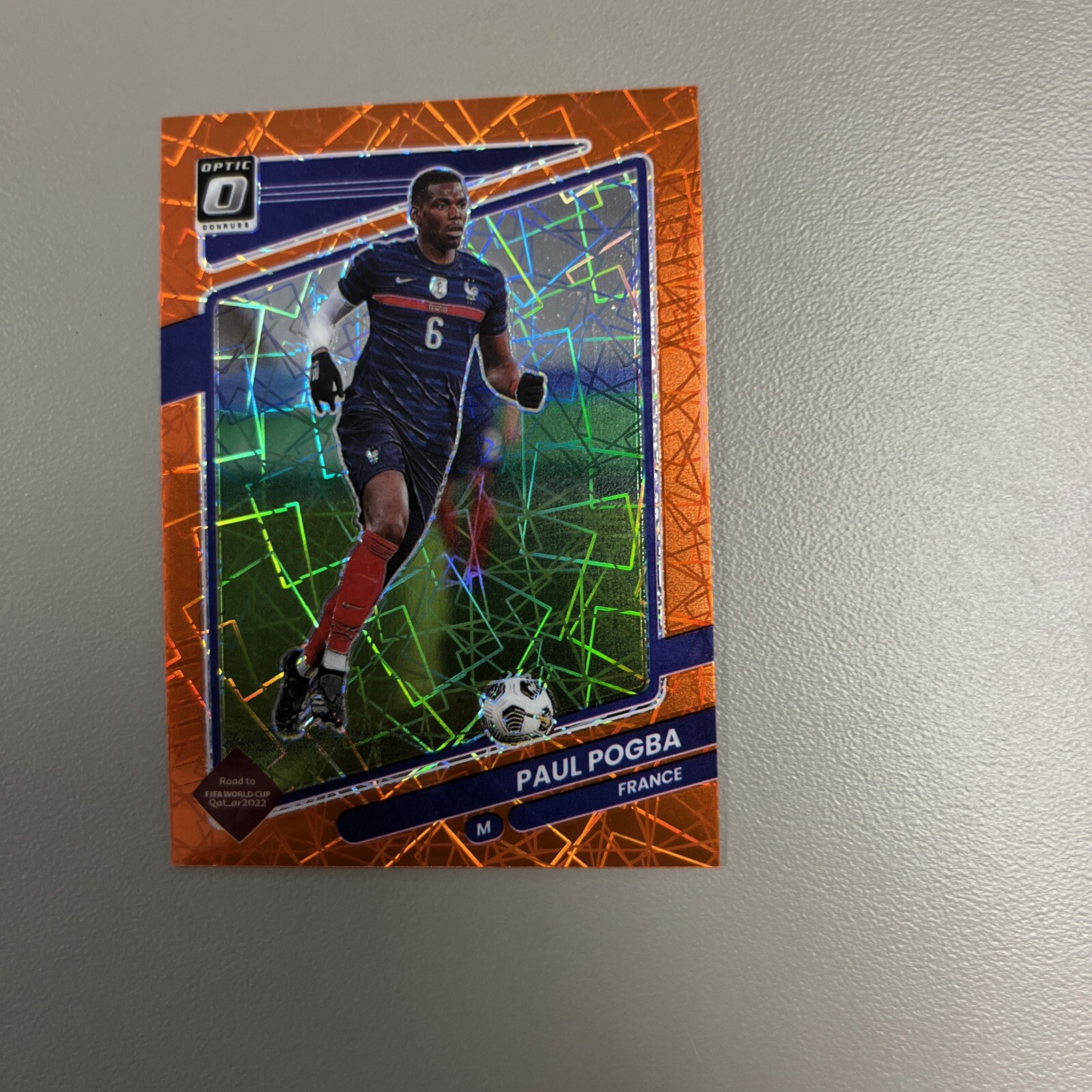2021 Panini Donruss Road to Qatar Optic Orange Velocity Prizm /49 Paul Pogba #56