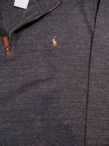 SUÉTER POLO RALPH LAUREN TAMAÑO GRANDE Y ALTO 4XL NEGRO BREZO 100% ALGODÓN 1/2 CREMALLERA - Imagen 16 de 24