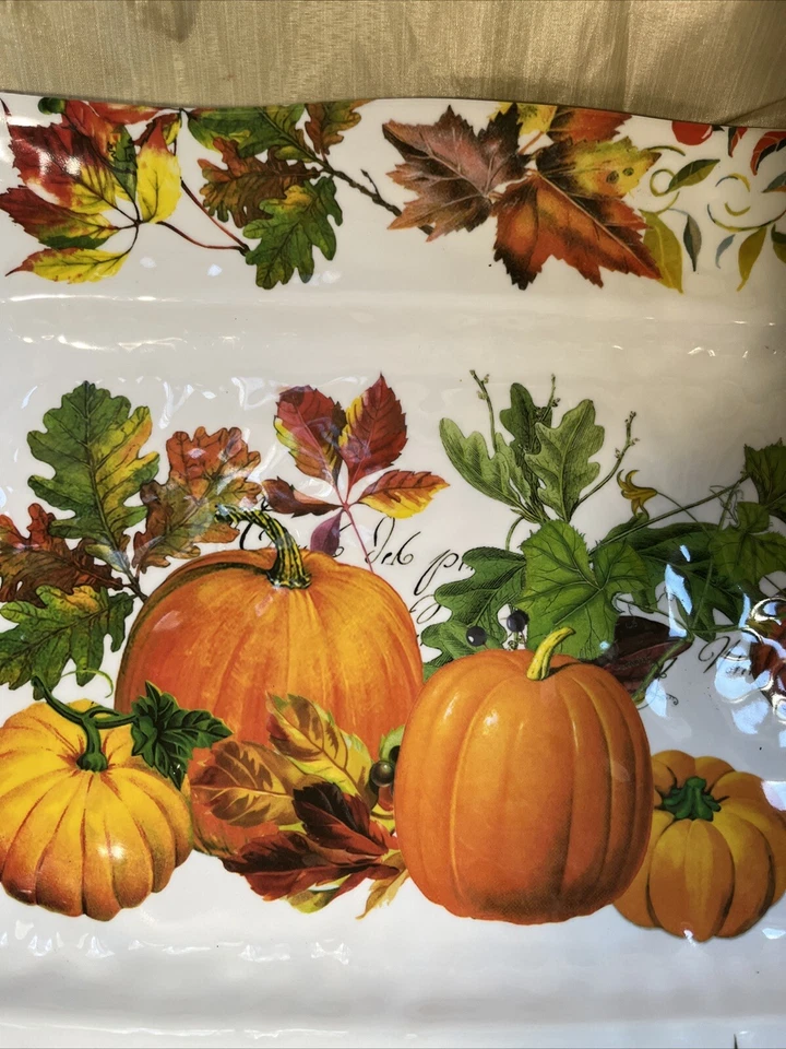 Michel Design Works Pumpkin Melody Melamine Large Platter- RARE - Image 4 of 4