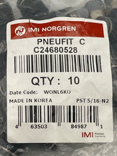 Norgren C24680528 Push-to-Connect Tube Swivel Side Tee Adapter 5/16" QTY 10 - Picture 6 of 6
