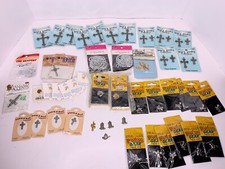 Lot of 60 Pieces Jewelry Findings Crosses, Charms, Pins, Western