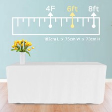 Tablecloths Table Cover Rectangle Fitted 6ft Table Cloth White Wedding Event