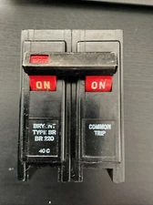 Westinghouse Bryant BR220 20 Amp 2 Pole BR Circuit Breaker Red Handle BR220R