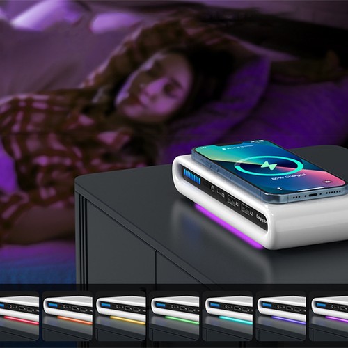 Multi Port Wireless Charger Multi Portable USB Charging Station With Ambient Fit - Picture 2 of 12