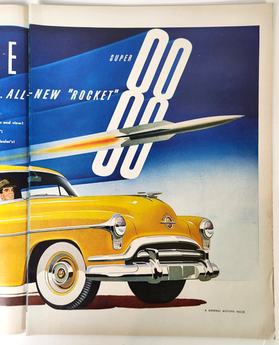 Rocket Oldsmobile Super 88 Deluxe Sedan Vintage 1951 Ad 2 Page Magazine Print - Picture 3 of 7