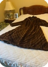 Womens Preowned Real Mink Fur Brown Coat