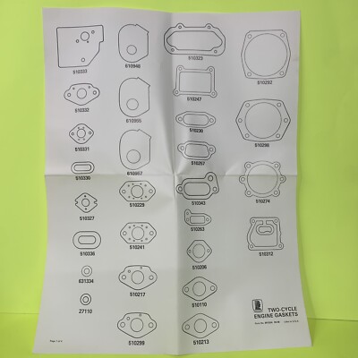 Briggs & Stratton Genuine Four Cycle Gaskets Poster 1988 Two-cycle 1 of 4