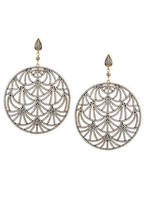 Azaara Sterling Silver Gold Rhodium Plated Cubic Zirconia Pave Round Earrings Azaara Sterling Silver Gold Rhodium Plated Cubic Zirconia Pave Round Earrings