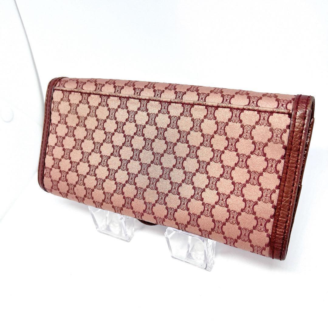 CELINE Wallet Macadam Bordeaux Canvas Vintage All-over Pattern