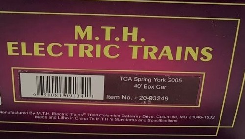 O Gauge MTH 40’ Box Car 20-93249 TCA Spring York 2005 - Picture 7 of 7