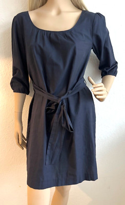 etcetera - Kleid - Baumwolle - dunkelblau - Bindegürtel - Grösse 42