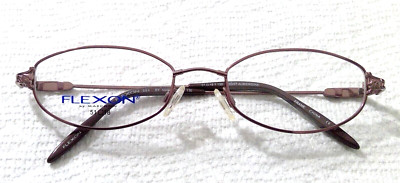 Flexon 664 Light Aubergine Oval Metal Optical Eyeglasses Frame 53-18-135
