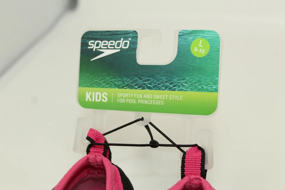 NUEVO CON ETIQUETAS Niñas Mary Jane SPEEDO Junior Talla L 9/10 Negro Rosa Zapatos sin cordones para el agua Foto 2 de 4