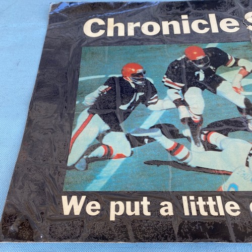 Houston Chronicle Newspaper Stand Cardboard Sign Houston Oilers Earl Campbell 80 - Picture 2 of 12