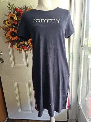 Tommy Hilfiger Knit Dress S Navy Blue Short Sleeve Stretch Racer Stripe Sideseam | eBay Tommy Hilfiger Knit Dress S Navy Blue Short Sleeve Stretch Racer Stripe Sideseam | eBay