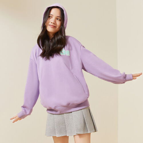 Women Hoodies Oversized Sweatshirts Autumn Winter Casual Loose Top *Purple L*