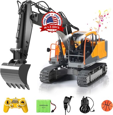 Juguete de excavadora a control remoto, 11 canales, excavadora para niños de 4 a 7 y 8 a 12 años Juguete de excavadora a control remoto, 11 canales, excavadora para niños de 4 a 7 y 8 a 12 años