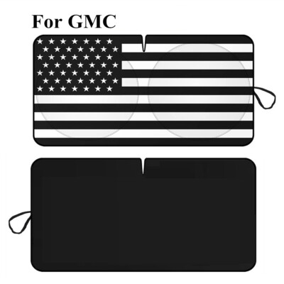 For GMC Pickup Accessories US Flag Windshield Sunshade Front UV Block Shield