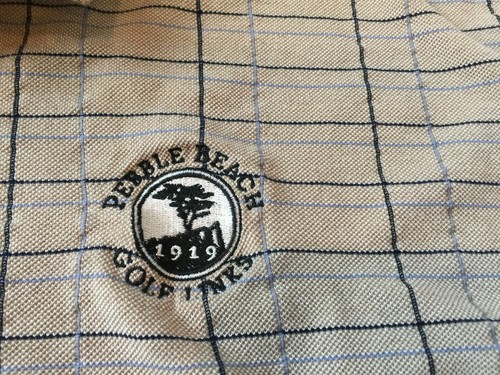 Lone Cypress Pebble Beach Golf Links 1919, Golf Polo Shirt Beige Black, Size XL - Picture 6 of 12