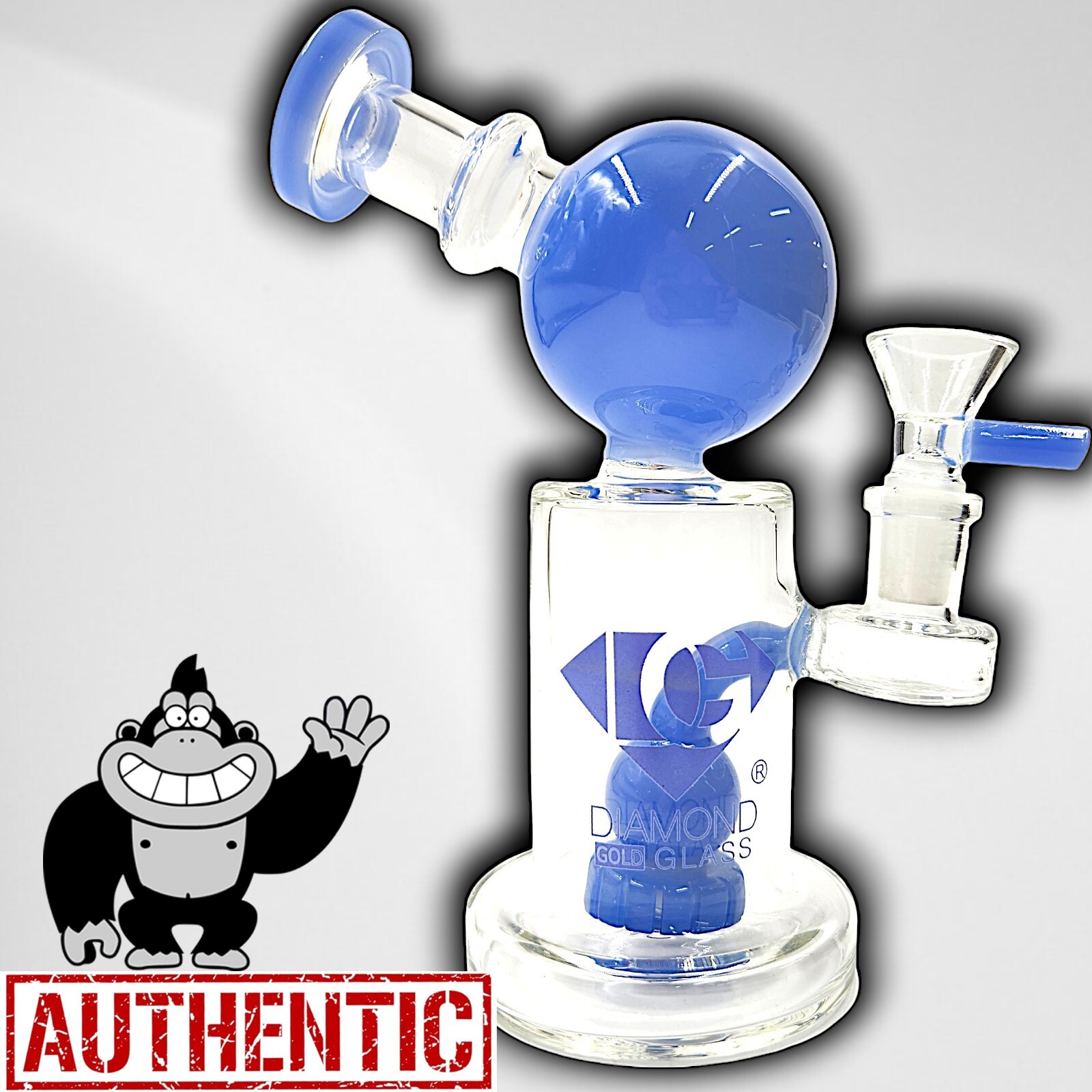 7" Diamond Glass Space Blue CIRC PERC Beaker THICK QUALITY Bong Water Pipe