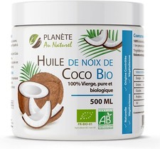 Planète au Naturel Huile de Coco Bio - 500 ml - Vierge, Pure et Biologique Végét