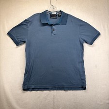 Men’s ARCHITECT Double Mercerized Blue Diamond Cotton Polo Shirt Top Medium EUC