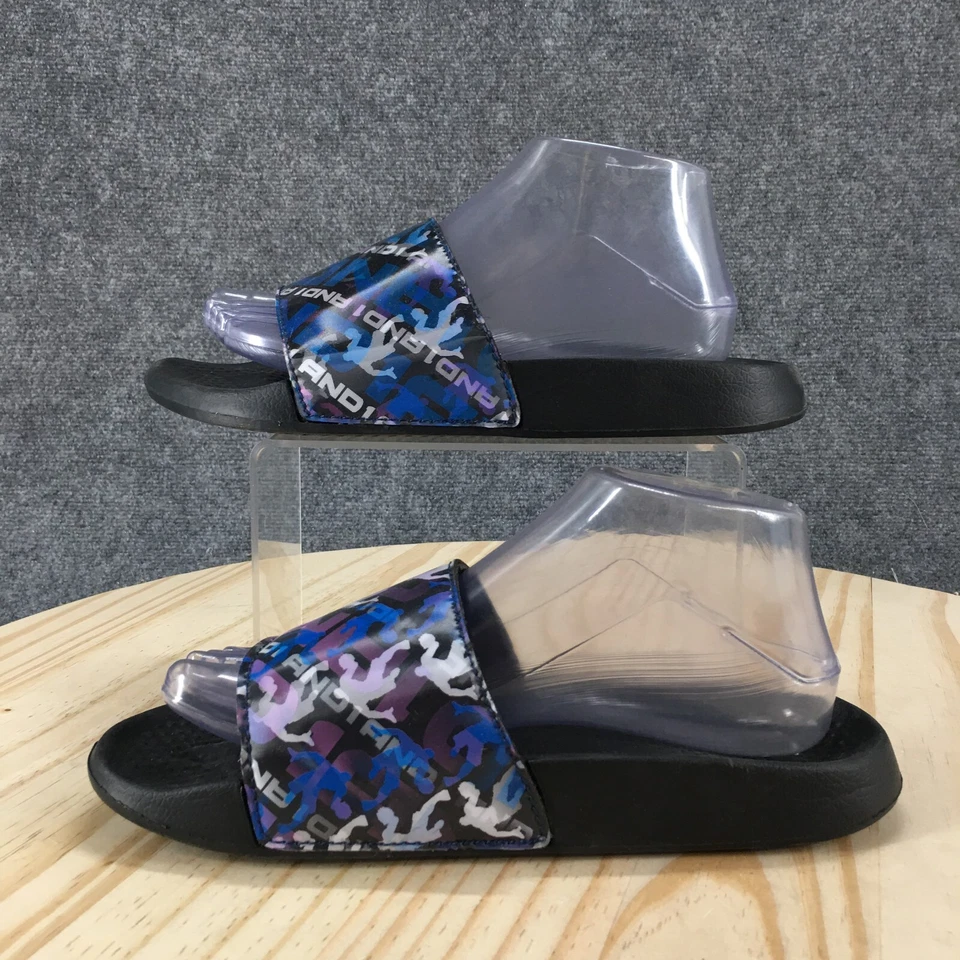And1 Sandals Mens 7 Crossover Lenticular Sport Slip On Casual Slide Blue Black - Image 2 of 4
