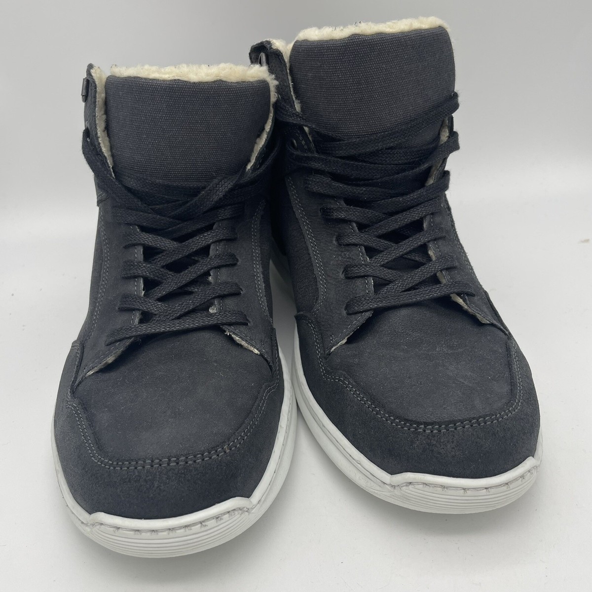 Aldo Boots Mens Sz 13 High Top Sneaker Boots Black Faux Fur Lined Lace Up Memory Foam Mid-Top Sneaker Boots | Houstan | Sleek Mid Shoes main image 2