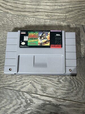 JUNGLE STRIKE 1993 Authentic Super Nintendo SNES Clean Pins Tested Works