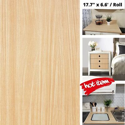 Maple Wood Grain Contact Paper Kitchen Shelf Cabinets Vinyl Self