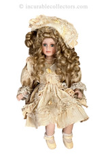 Rare vintage Blonde blue eyes Bisque Head hands feet Fashion Doll 16 in stand