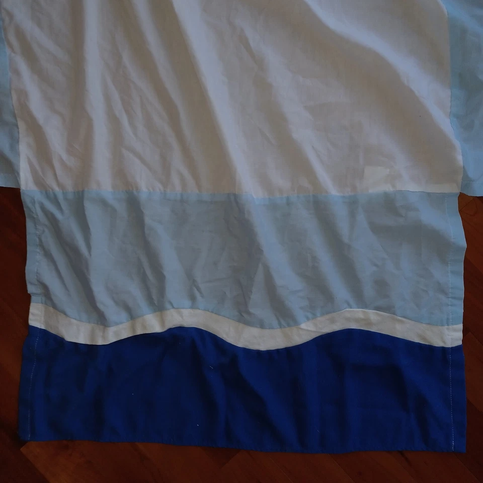 Falda cama cuna burbujas línea niños polvo volantes azul olas agua océano vida marina Foto 4 de 4