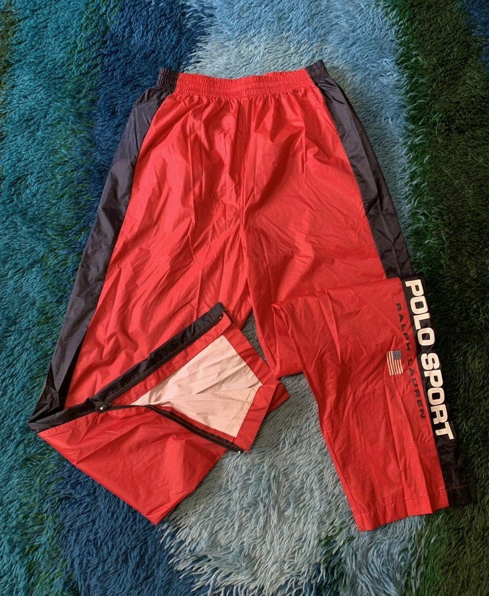 Vintage 90s Polo Sport Ralph Lauren Red Windbreaker Zip Pants