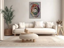 Vortex of colors Painting Wall Art Canvas Unframed Print Art