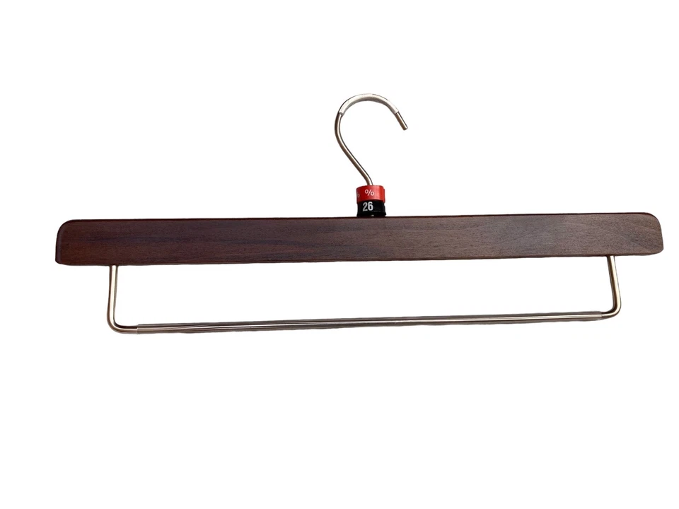 Walbusch Kleiderbügel Original Vollholz Braun Massiv Marken Chrom - Bild 2 von 3