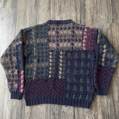 Maglione pullover vintage Chaps Ralph Lauren CLR lavorato a mano multicolore uomo M usato in ottime condizioni - Foto 11 di 11