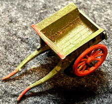 VINTAGE BRITAINS TOYS SMALL GREEN CART WITH RED WHEELS MADE IN ENGLAND VGC