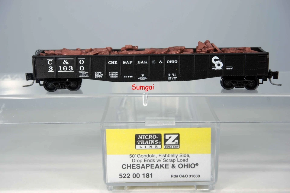 MTL 522-00-181 Chesapeake & Ohio 50' Gondola MICRO-TRAINS LINE Z Scale Z Gauge - Image 2 of 3
