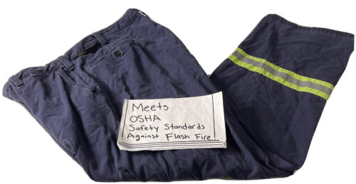 Workrite Flame Resistant 499UT95NB Size 38X30 Navy Blue Hi-Visi Work Pant VG 153 - Picture 2 of 24