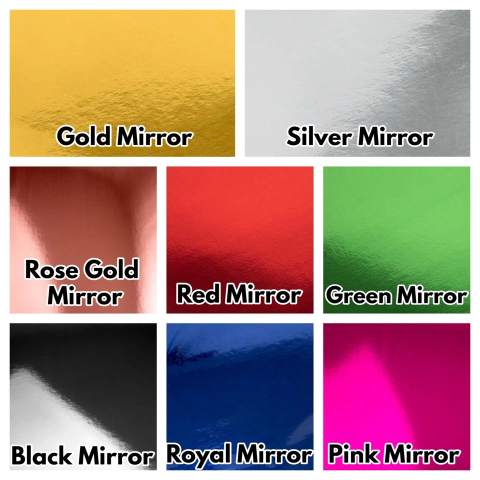 A4 Mirror Card Stock Coloured 250gsm Crafts Shiny Metallic Reflective High Shine - Image 3 of 4