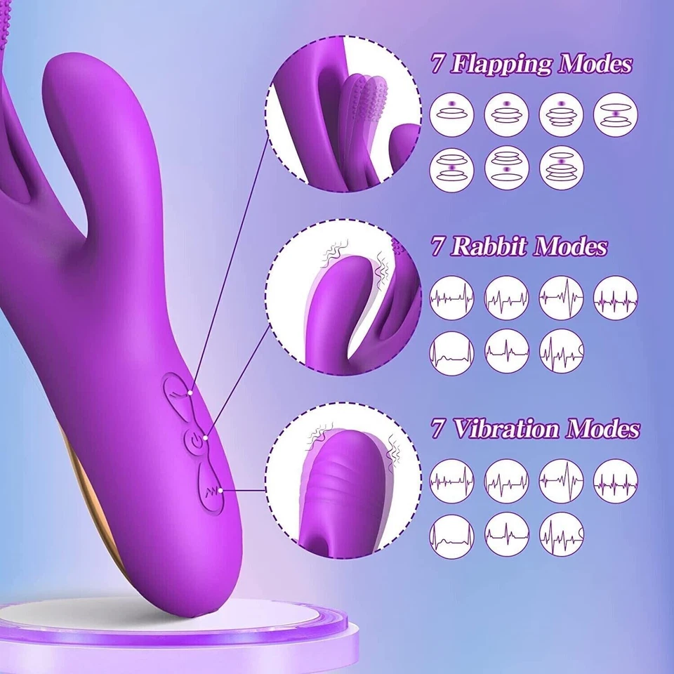 Rabbit Flattern G-Punkt Vibrator Dildo Klitoris Stimulator Sexspielzeug Frauen - Bild 3 von 4