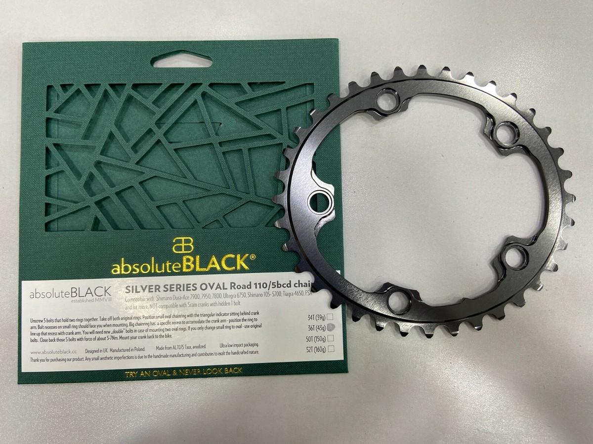 Oval Road Bike Absolute Black 34t Oval AbsoluteBLACK Silver Series 