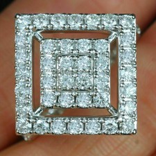 Halo Style Brilliant Simulated White Round Cut Clear Sapphire Wedding Women Ring