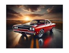 1970s Classic American Muscle Car (Road Runner Inspired) Poster -Unframed- Print