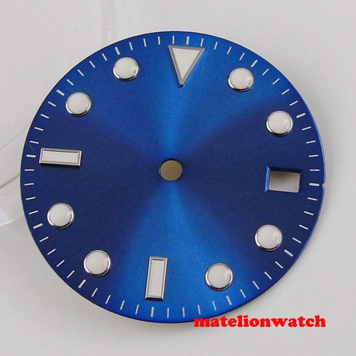 28.5mm Blue sterile WATCH DIAL fit NH35 NH35A movement Blue Luminous dial marks - 第 1/7 張圖片