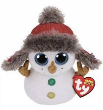 LARGE Ty Buttons The Snowman Christmas Beanie Boo Collection 10" Plush 2018 NWT