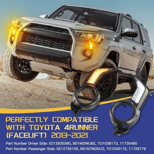 Daytime Running Light DRL Fog Lamp w/ Turn Signal For TOYOTA 4Runner 2014-2021 - Imagen 2 de 12