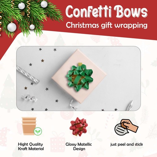 Weihnachten Geschenkpapier Bänder Schleifen Set Pailletten, Geschenkschleifen, Glitzerschleifen Deko - Bild 37 von 108